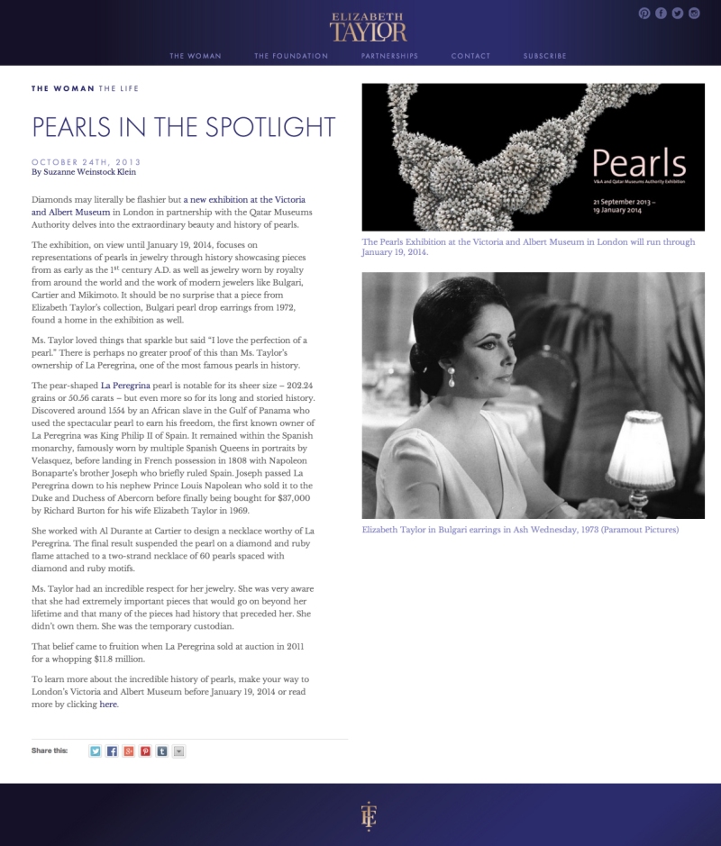 Pearls in the Spotlight   Elizabeth Taylor copy